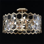 Quad-Light 21 inch Silver Champagne Chandelier Ceiling Fixture