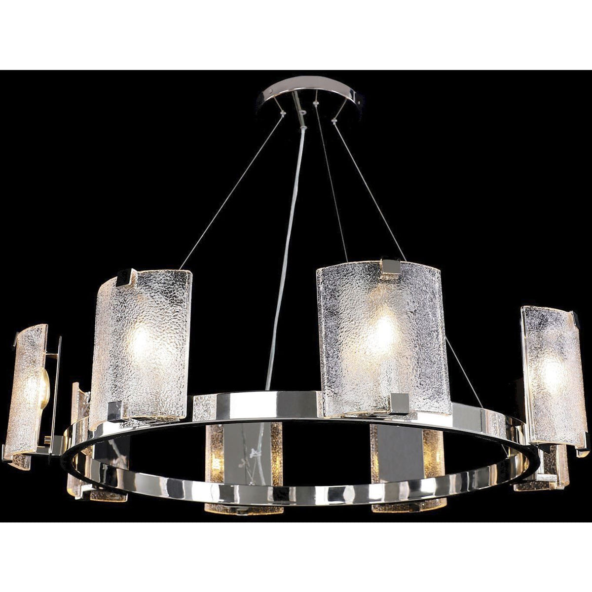 Claritus Eight-Light 38-Inch Nickel Chandelier Ceiling Fixture