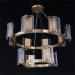 Claritas Series 12-Light 38-Inch Brass Two-Tier Chandelier Ceiling Fixture