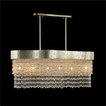 Crystal Drape 6-Light 48-Inch Champagne Silver Linear Chandelier Ceiling Light