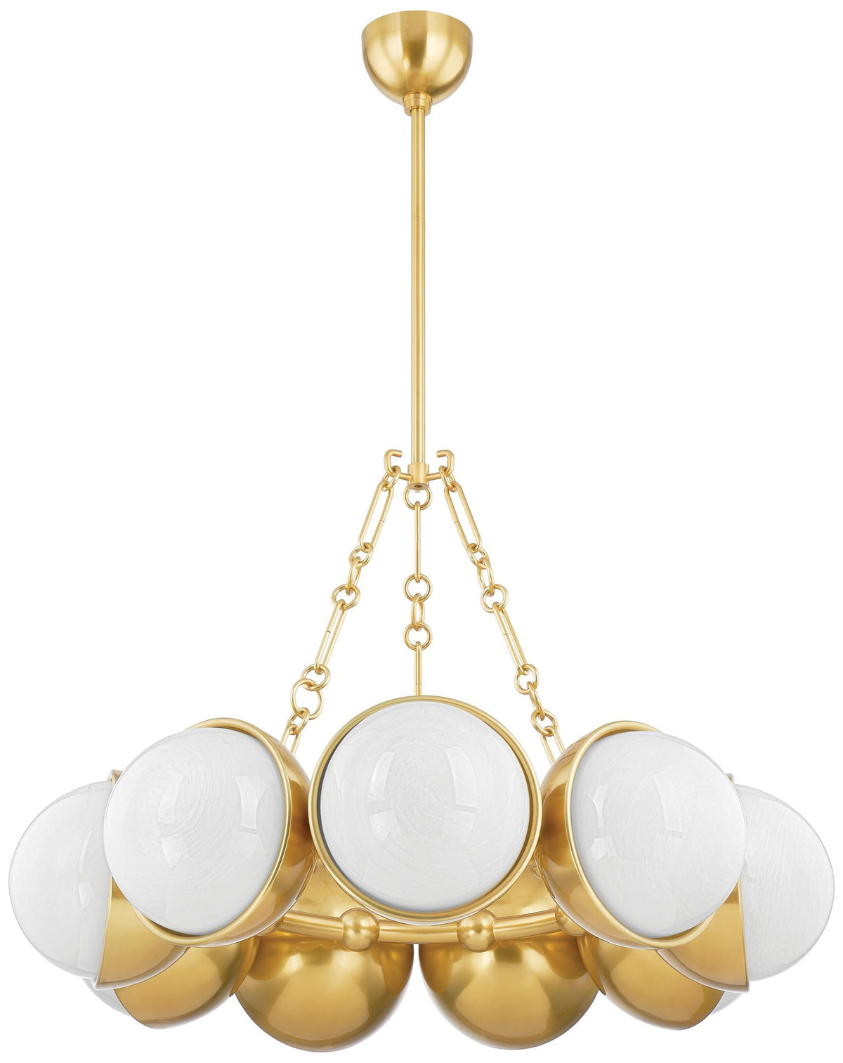 Althea 34 1/4"W Vintage Polished Brass 9-Light Chandelier