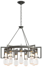 Apothecary Vintage Platinum Circular Chandelier With Clear Glass