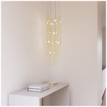 Aries 11.5"W Round Brass 2700K Short White Shade LED Pendant