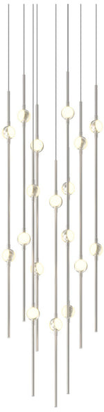 Aries 11.5"W Round Nickel 3000K Short White Shade LED Pendant