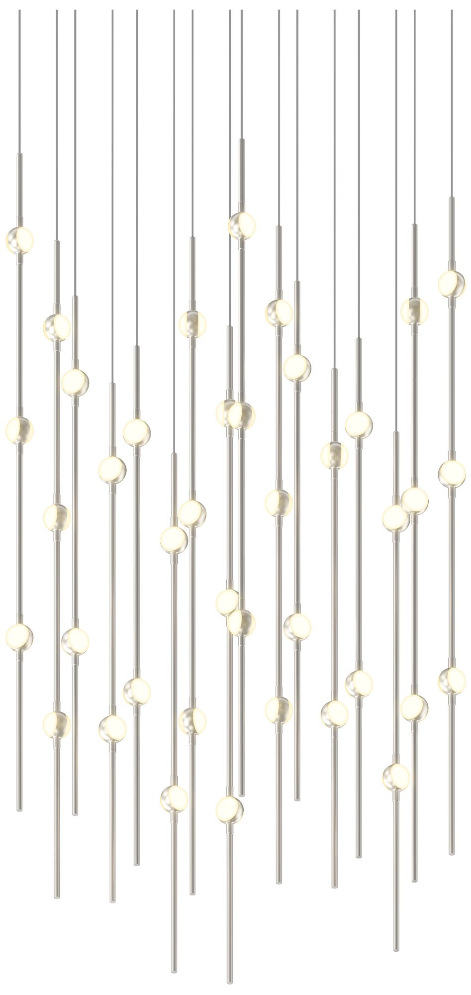 Aries 21.5"W Square Nickel 3000K Long White Shade LED Pendant