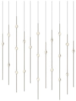Aries 35.5"W Rectangle Nickel 3000K Long Clear Shade LED Pendant