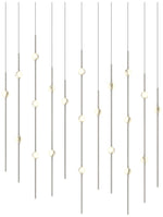 Aries 35.5"W Rectangle Nickel 3000K Short White Shade LED Pendant