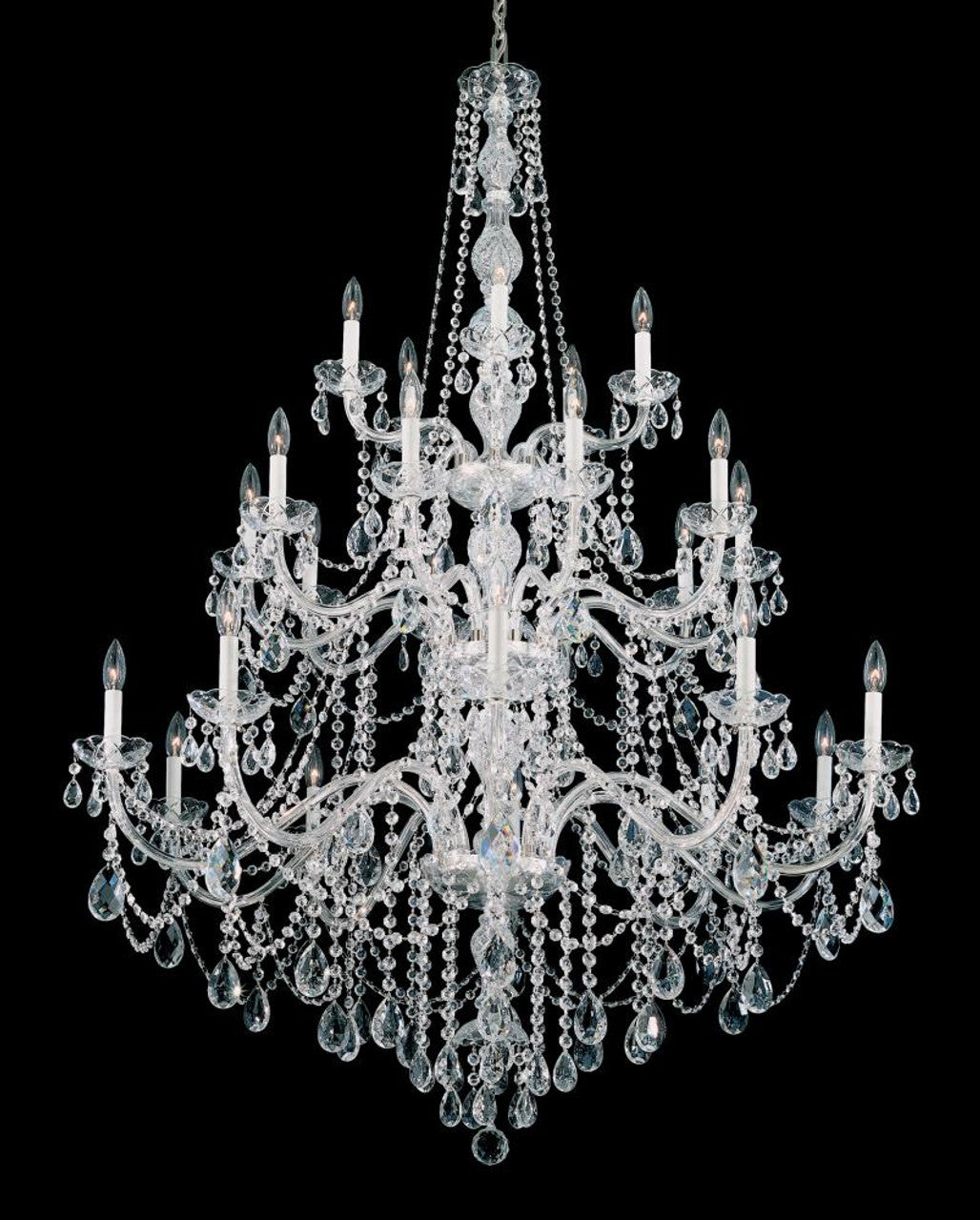 Arlington Chandelier, 15-Light, Silver, Clear Heritage Crystal, 32"W (1308-40H MVLXW)