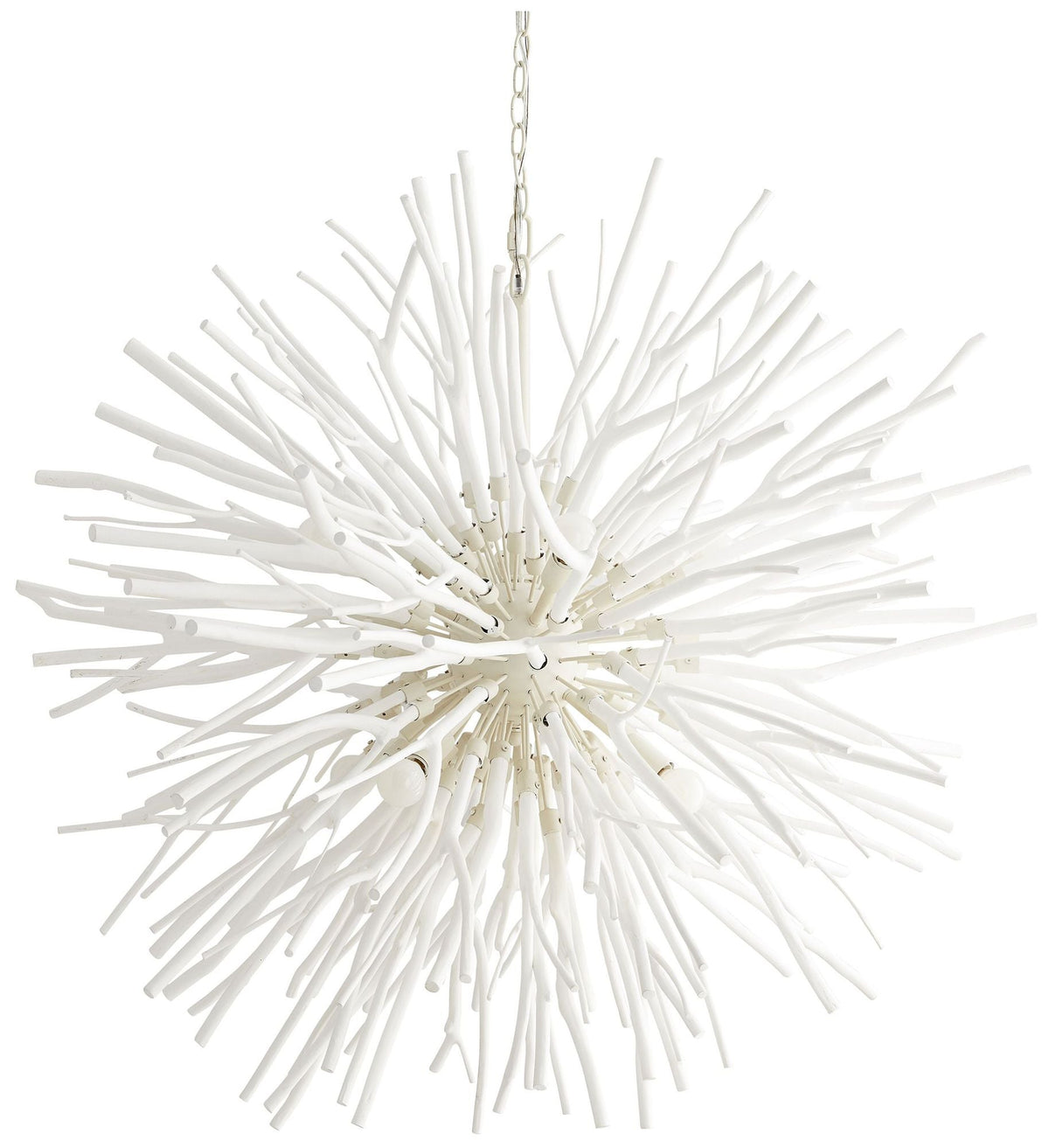 Arteriors- Finch Chandelier- 43" Whitewash Stained Wood, White