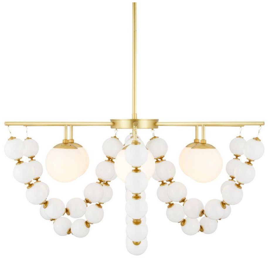 ArteriorsGenesis Chandelier 42" Opal Antique Brass