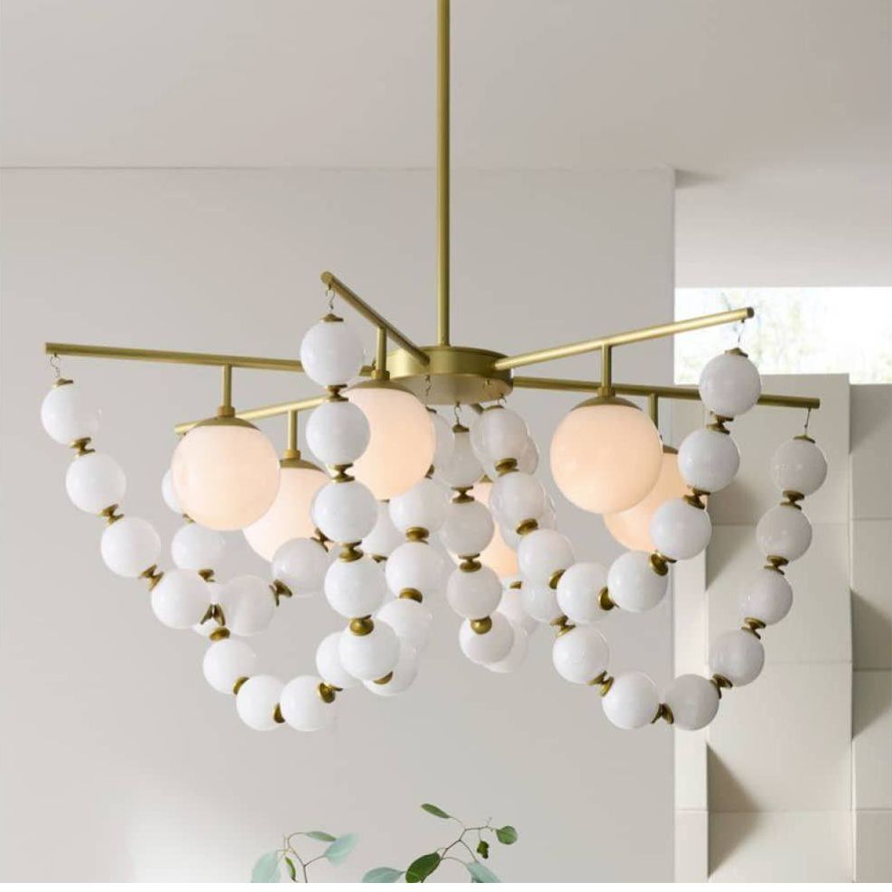 ArteriorsGenesis Chandelier 42" Opal Antique Brass