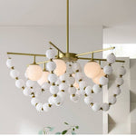 ArteriorsGenesis Chandelier 42" Opal Antique Brass