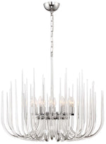 Astoria 12-Light Solid Curved Clear Glass Polished Brass Chandelier