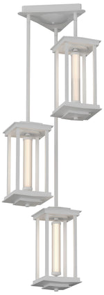 Athena 15.2" High Short White LED Lantern With Clear Glass Triple Shad