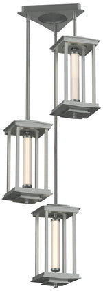 Athena 15.2"H Short Vintage Platinum LED Lantern w/ Clear Triple Shade