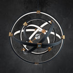 Atomic 36 1/2" Wide Black and Aged Brass LED Pendant Light