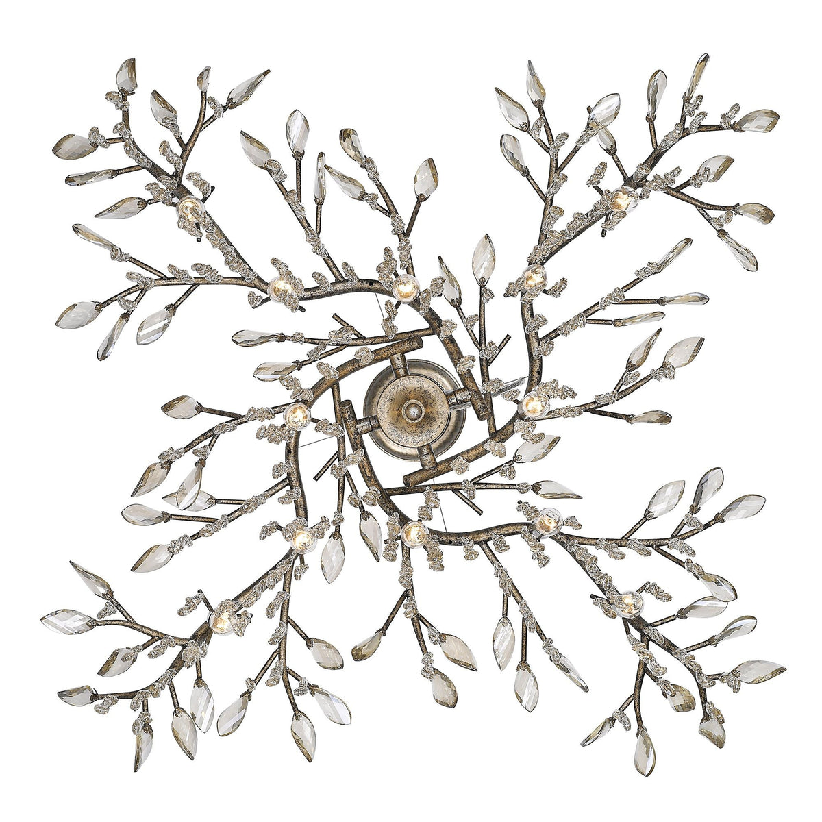 Autumn Twilight 40"W Mystic Gold Crystal 12-Light Chandelier