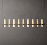 Ravelle Linear Milk Glass Chandelier 71"