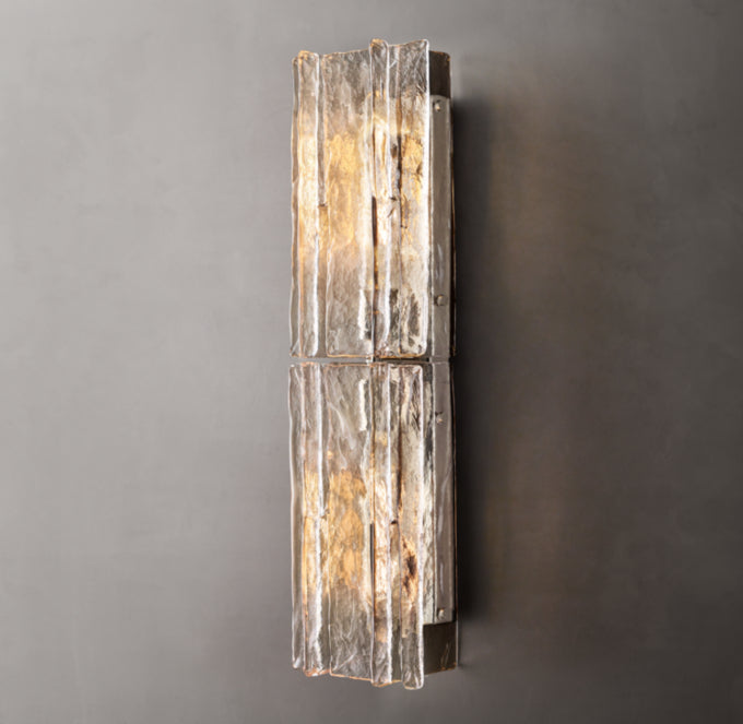 Lattice Clear Glass Sconce 30"