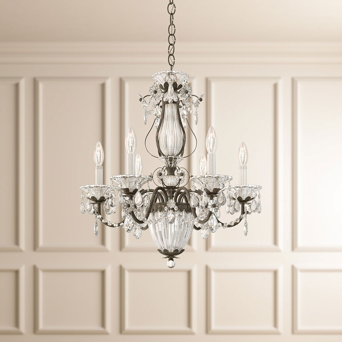 Bagatelle 22.5"H x 21"W 7-Light Crystal Chandelier in Heirloom Go