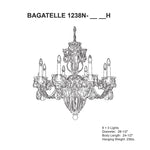 Bagatelle 24.5"H x 26.5"W 11-Light Crystal Chandelier in Antique