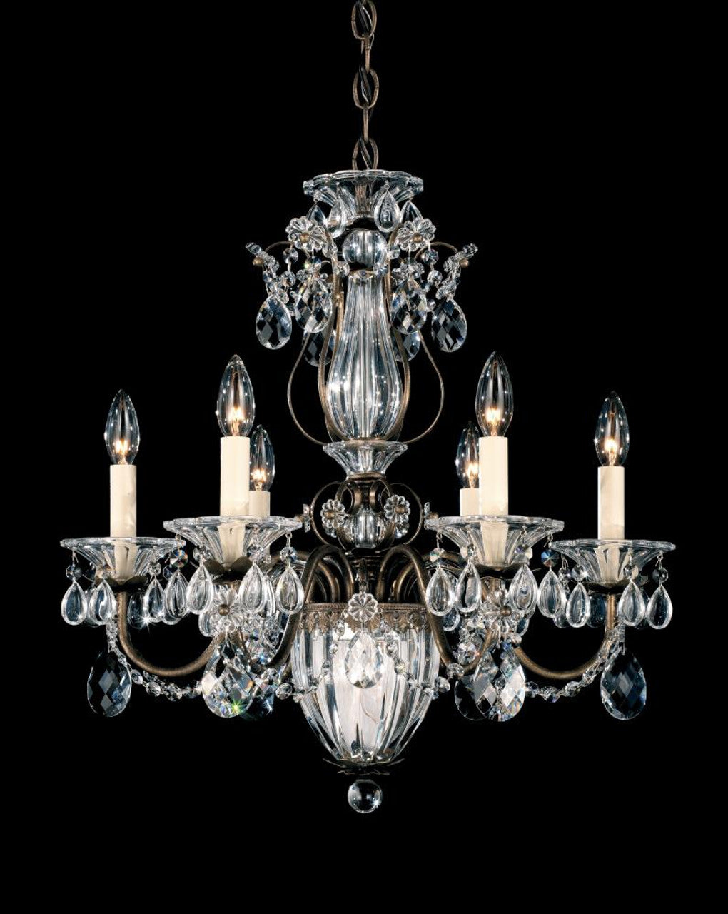 Bagatelle Chandelier, 7-Light, Heirloom Gold, Clear Heritage Crystal, 21"W (1246-22 13R6D)