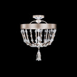 Bali 16" Wide Antique Silver Clear Crystal 1-Lt Semi-Flush Mt