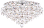Baronet 11"H x 19"W 4-Light Crystal Flush Mount in Polished Stain