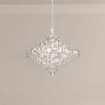 Baronet 15"H x 19"W 8-Light Crystal Pendant in Polished Stainless