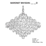 Baronet 20"H x 24"W 12-Light Crystal Pendant in Polished Stainles