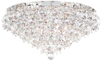 Baronet 24" Wide Stainless Steel Clear Crystal 6-Light Flush Mount