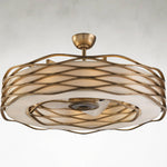 Leah Twelve-Light 42.5-Inch Gold Ceiling Pendant with Fan