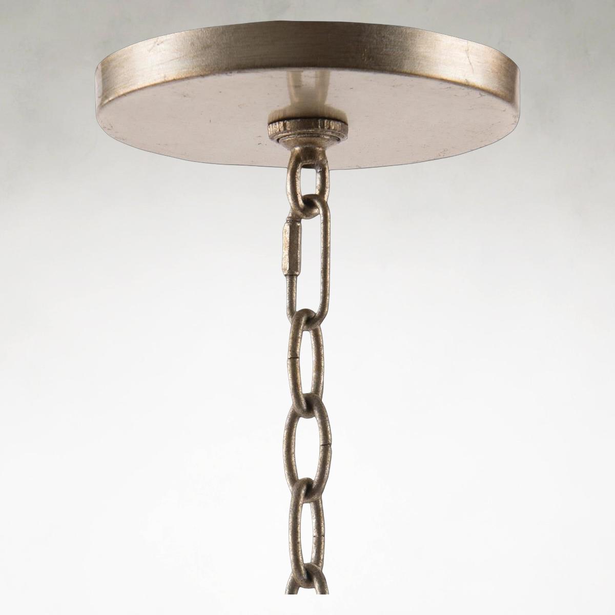 Curved 8-Light 39-Inch Silver Leaf Chandelier Ceiling Fixture