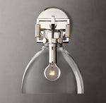 Machinist Glass Cloche Sconce 8"