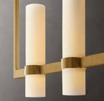 Ravelle Linear Milk Glass Chandelier 59"