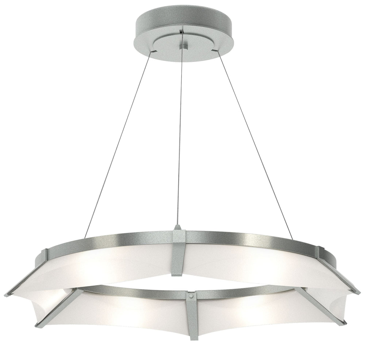 Bento 32.8"W Vintage Platinum Standard LED Pendant w/ Spun Frost Shade