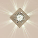 Flower Shaped Electroplated Metal Crystal LED Modern Ceiling Lights