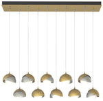 Brooklyn 10-Light Rectangular Pendant - Brass - Sterling - Opal