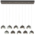 Brooklyn 10-Light Rectangular Pendant - Smoke - Platinum - Opal