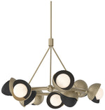Brooklyn 32"W 9-Light Black Accented Soft Gold Double Shade Ring Penda