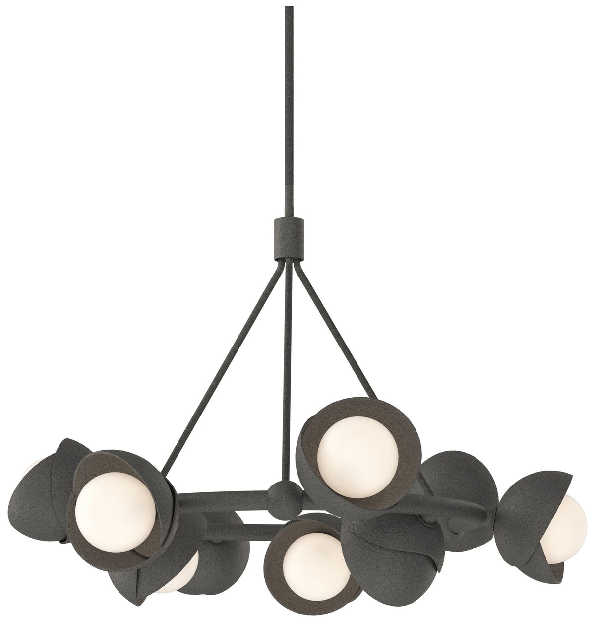 Brooklyn 32"W 9-Light Iron Accented Natural Iron Double Shade Ring Pen