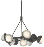 Brooklyn 32"W 9-Light Sterling Accented Iron Double Shade Ring Pendant