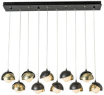 Brooklyn 44.5" Black & Brass Rectangular Long 2-Shade Pendant