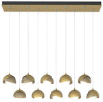 Brooklyn 44.5" Brass & Gold Rectangular Long 2-Shade Pendant