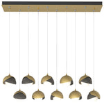 Brooklyn 44.5" Brass & Iron Rectangular Long 2-Shade Pendant