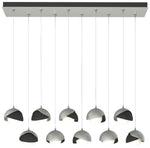 Brooklyn 44.5" Platinum & Black Rectangular Long 2-Shade Pendant
