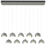 Brooklyn 44.5" Sterling & Platinum Rectangular Long 2-Shade Pendan
