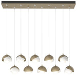 Brooklyn 44.5"W 10-Light Double Rectangular White and Gold Standard Pe