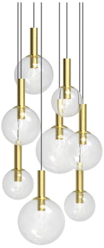 Bubbles 29" 8 LightSatin Brass Chandelier