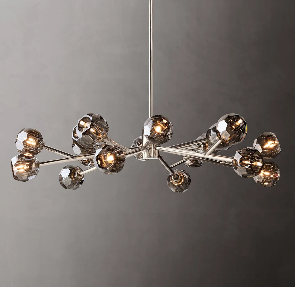 Boule De Cristal Smoke Glass Round Chandelier 48"